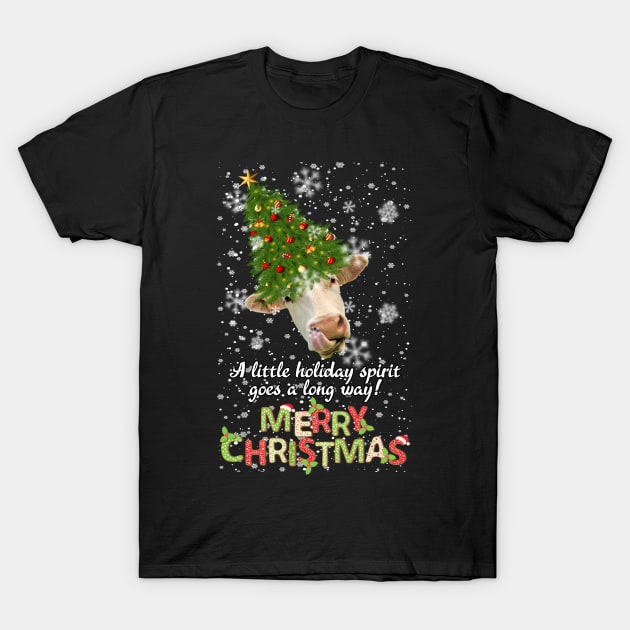 Christmas Lights Cow Lovers T-Shirt by reginaturner